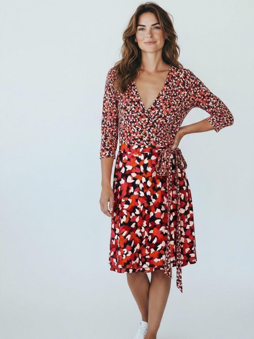 Women's Diane von Furstenberg Pink and Orange Wrap Dress Size 2